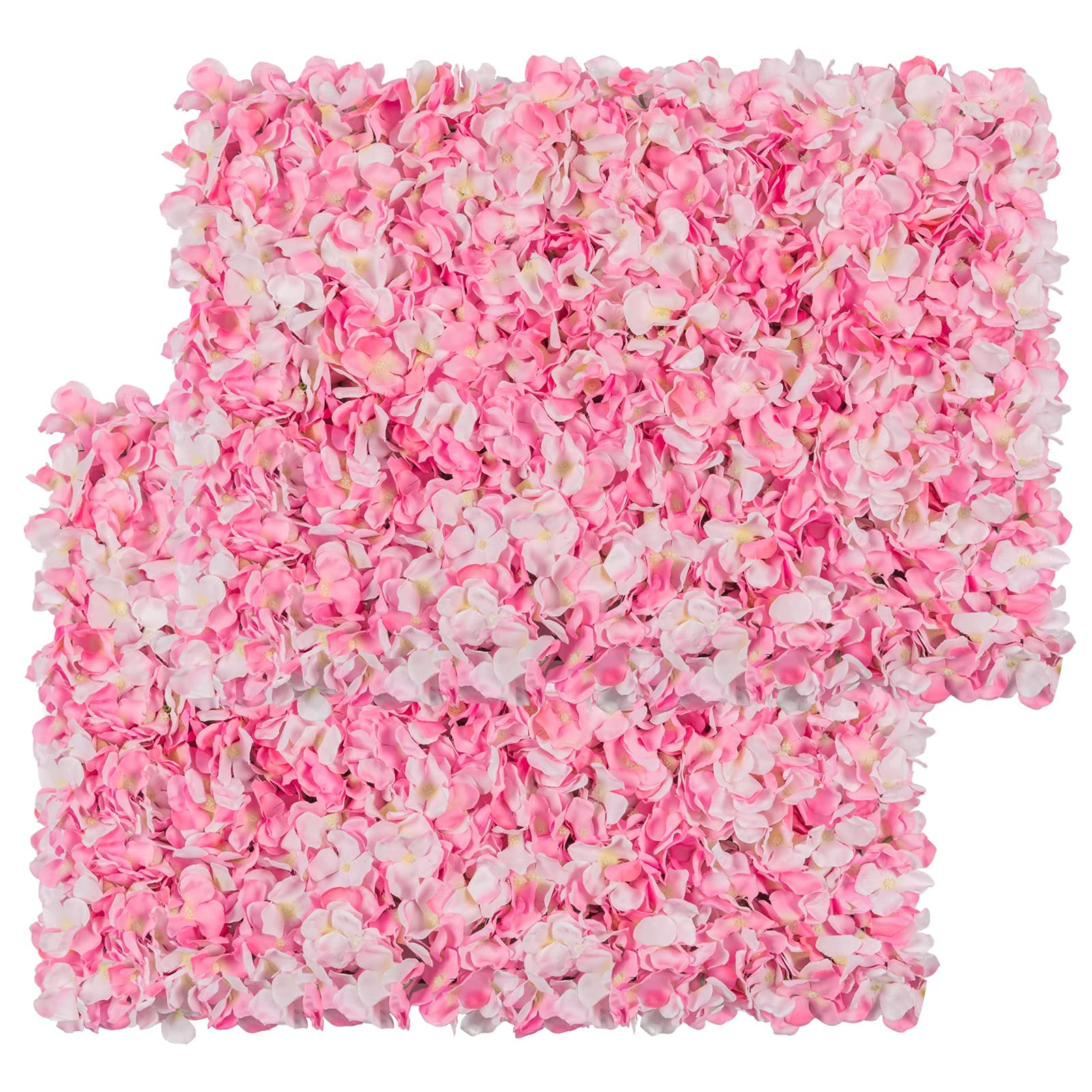 Flower Wall Panel Set, U'Artliens Artificial Wall Flower Backdrop 24x16 Inch 3D Silk Hydrangea Rose Floral Panel for Photo Background Home Party Wedding Backdrop Decoration (4pcs, Pink)