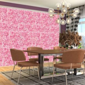 Flower Wall Panel Set, U'Artliens Artificial Wall Flower Backdrop 24x16 Inch 3D Silk Hydrangea Rose Floral Panel for Photo Background Home Party Wedding Backdrop Decoration (4pcs, Pink)