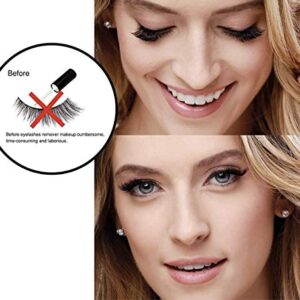 No Glue Magnetic Eyelashes Natural Look, Half Eye 2 Magnets Reusable False Eyelashes with Applicator