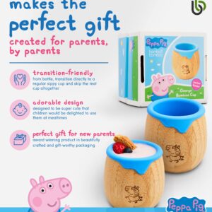 Peppa Pig Toddler Cup for Kids – 150ml Bamboo Cup for Baby with Silicone Liner | Transition Sippy Cup | Snack Cup | Ideal for Baby-Led Weaning | Promotes Drinking and Oral Motor Skills