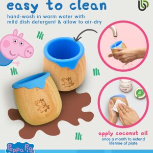 Peppa Pig Toddler Cup for Kids – 150ml Bamboo Cup for Baby with Silicone Liner | Transition Sippy Cup | Snack Cup | Ideal for Baby-Led Weaning | Promotes Drinking and Oral Motor Skills