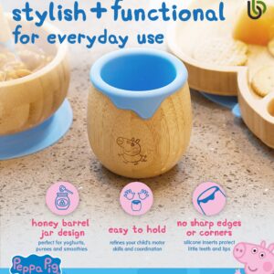 Peppa Pig Toddler Cup for Kids – 150ml Bamboo Cup for Baby with Silicone Liner | Transition Sippy Cup | Snack Cup | Ideal for Baby-Led Weaning | Promotes Drinking and Oral Motor Skills