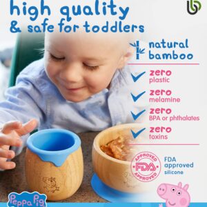 Peppa Pig Toddler Cup for Kids – 150ml Bamboo Cup for Baby with Silicone Liner | Transition Sippy Cup | Snack Cup | Ideal for Baby-Led Weaning | Promotes Drinking and Oral Motor Skills