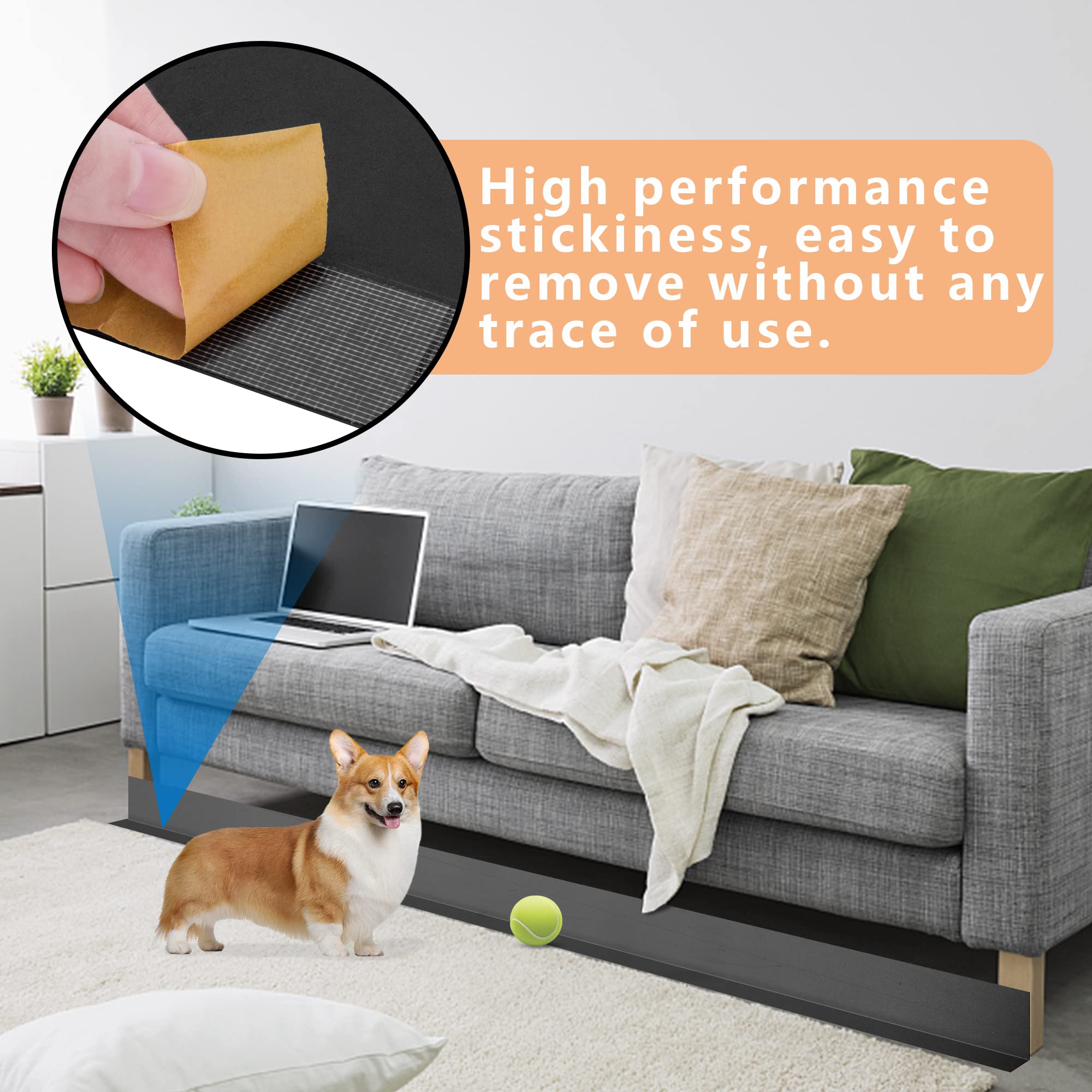 Toy Blocker, PVC Under Sofa Toy Blocker Cuttable Under Couch Blocker, Self-Adhesive Gap Bumper Under Sofa,Toy Blocker Avoid Things Sliding Under Furniture