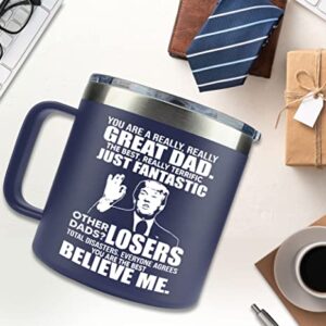 VIWIS Gifts for Dad from Daughter, Son - Dad Gifts from Daughter, Son for Fathers Day - Birthday Gifts for Dad, Funny Dad Birthday Gifts - Best Dad Mug 14Oz