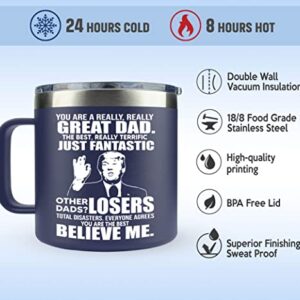 VIWIS Gifts for Dad from Daughter, Son - Dad Gifts from Daughter, Son for Fathers Day - Birthday Gifts for Dad, Funny Dad Birthday Gifts - Best Dad Mug 14Oz