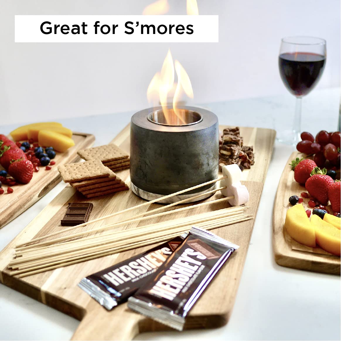 Roundfire Smores Bundle - Bio Ethanol Fireplace Fuel 1 Liter - Tabletop fire Pit, CDA, Denatured Ethanol Alcohol Fuel 1 Quart, for Gel & Ethanol Fire Pits