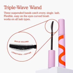 Tower 28 MakeWaves Vegan Mascara, JET Black, Lengthening and Volumizing Mascara, No Clumping or Flaking, Lightweight Mascara for Sensitive Eyes