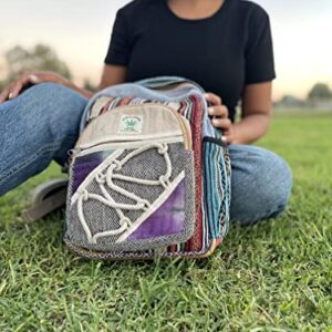 Small 13" cotton and hemp backpack, nepali backpack, himalayan backpack, Small 13" bag (BAG-008-SM)