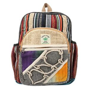 small 13" cotton and hemp backpack, nepali backpack, himalayan backpack, small 13" bag (bag-008-sm)