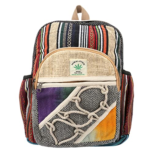 Small 13" cotton and hemp backpack, nepali backpack, himalayan backpack, Small 13" bag (BAG-008-SM)