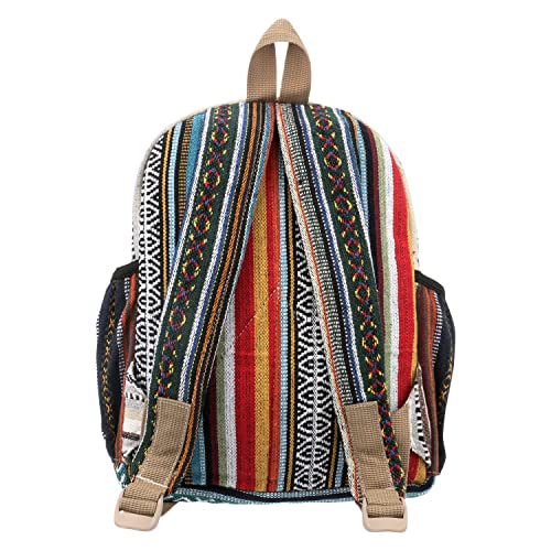 Small 13" cotton and hemp backpack, nepali backpack, himalayan backpack, Small 13" bag (BAG-008-SM)