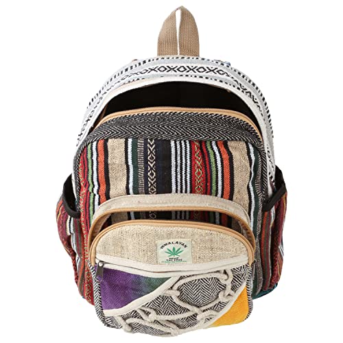 Small 13" cotton and hemp backpack, nepali backpack, himalayan backpack, Small 13" bag (BAG-008-SM)