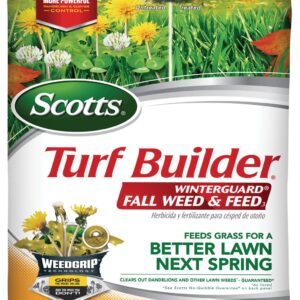 Scotts Turf Builder WinterGuard Fall Weed & Feed3, Weed Killer Plus Fall Fertilizer, 4,000 sq. ft, 11.43 lbs.