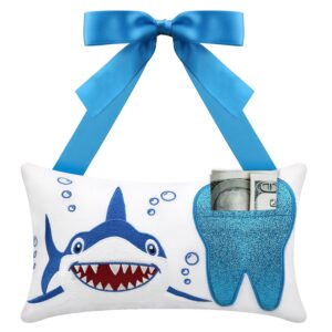 malihome tooth fairy pillow with pocket for girls and boys kids tooth pillow toothfairy gifts tooth keepsake pouch 8.6 x 4.8 inches (for boys)