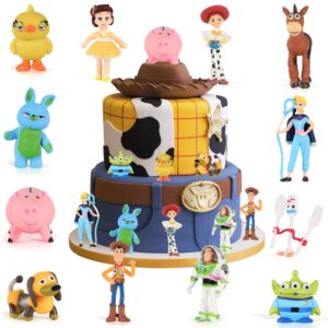 12 pcs story cake toppers figurines, mini figures set cute action figures cupcake toppers cartoon action figures birthday party cake decorations (a)