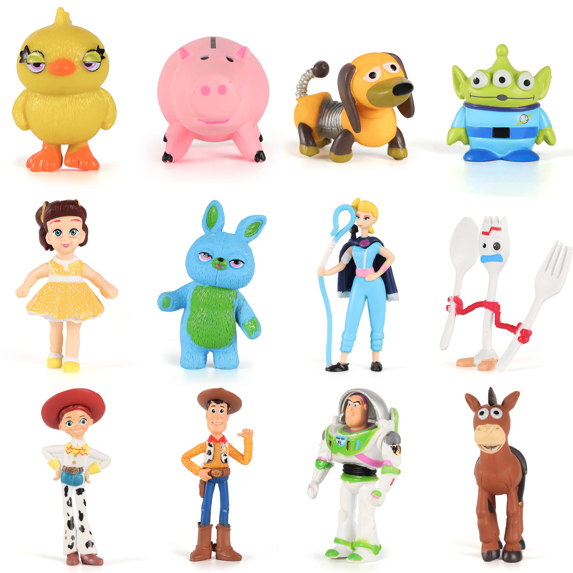12 PCS Story Cake Toppers Figurines, Mini Figures Set Cute Action Figures Cupcake Toppers Cartoon Action Figures Birthday Party Cake Decorations (A)