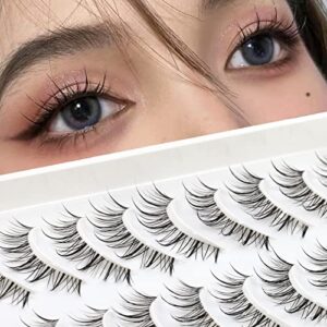 anime lashes with clear band korean lashes natural look 13mm korean eyelashes wispy anime eyelashes 10 pairs false lashes japanese korean natural lashes asian lashes by obeyalash