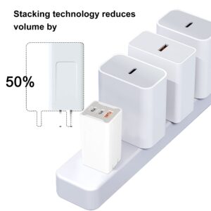 65W USB C Wall Charger Block Support Three Port Fast Charging with 5FT Type C Cable Compatible Samsung Galaxy S22/S22+/S22Ultra/S21/S21+/S20/S20+/S10/S10e/S9/S9 Plus/S8/S8 Plus/Note 20/Note 10