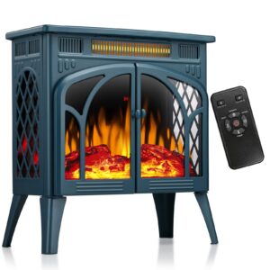 Antarctic Star 25-inch 3D Infrared Classic Electric Fireplace Stove, Freestanding Fireplace Heater Adjustable Brightness and Color,Portable,Thermostat,Overheating Protection…