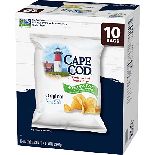 Cape Cod Potato Chips Original Less Fat, 1 Oz, 10 Ct