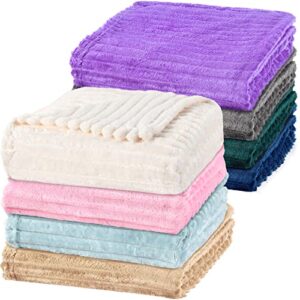 reginary 8 pcs flannel fuzzy baby blankets 30 x 40 inches toddler blanket newborn blankets soft warm infant receiving blanket for girls boys gifts cot stroller crib nap sofa outdoor, 8 colors