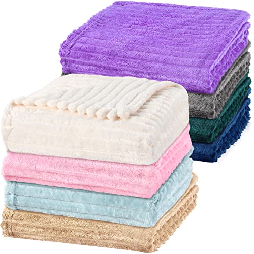 Reginary 8 Pcs Flannel Fuzzy Baby Blankets 30 x 40 Inches Toddler Blanket Newborn Blankets Soft Warm Infant Receiving Blanket for Girls Boys Gifts Cot Stroller Crib Nap Sofa Outdoor, 8 Colors