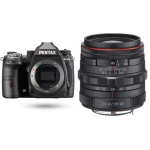 pentax k-3 mark iii flagship aps-c black camera body with f2.8-4 limited dc wr wide zoom lens