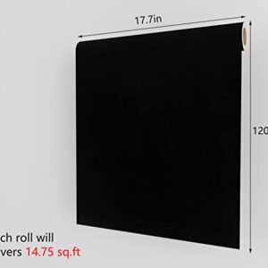 Decotalk Black Felt Fabric Self Adhesive Felt Sheets for Crafts 17.7"x120" Velvet Fabric Black Felt Sheets Felt Sticker for Crafts Black Velvet Drawer Liner Felt Fabric Felt Sheets with Sticky Backing