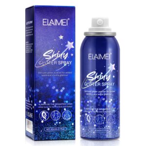 1pcs body glitter spray, body shimmery spray for skin, face, hair and clothing, quick-drying waterproof glitter hairspray for festival rave, stage makeup