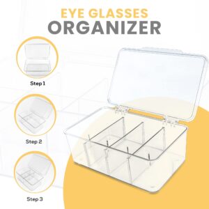 Utopia Home Eye Glasses Holder (Pack of 1) - Premium Sunglass Organizer - Eyeglass Holder & Glasses Storage Organizer for Sunglasses, Reading Glasses & Accessories (Clear)