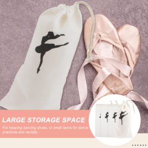 INOOMP Girls Backpack Dance Bag Dance Bag Dance Bag 4Pcs Dance Shoe Bags Pointe Shoes Canvas Ballet Drawstring Bag Dance Ballet Shoes Bags Shoe Bag Canvas Backpack Canvas Backpack Toddler Backpack