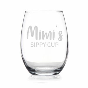htdesigns mimi's sippy cup stemless wine glass - mother's day gift mimi wine gift - first time mimi new mimi gift - mimi wine glass