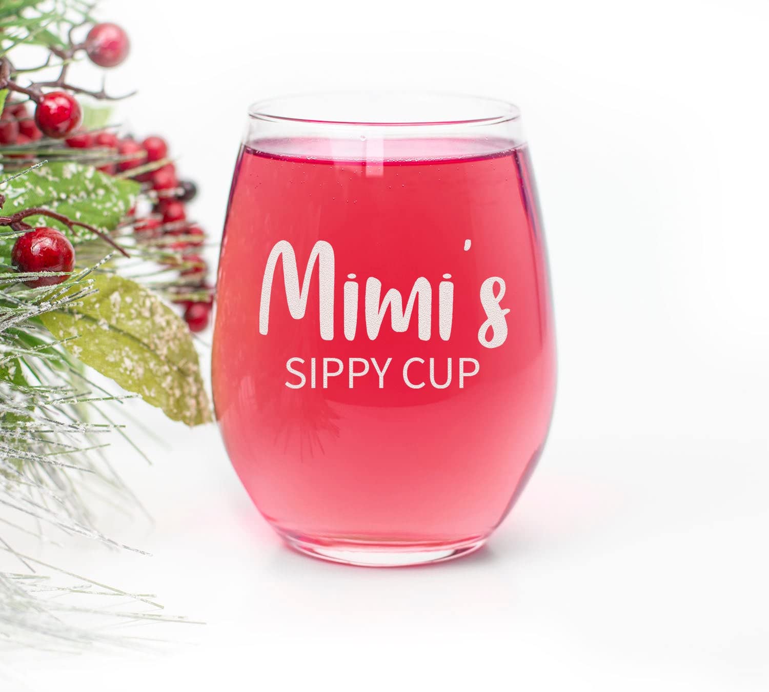 HTDesigns Mimi's Sippy Cup Stemless Wine Glass - Mother's Day Gift Mimi Wine Gift - First Time Mimi New Mimi Gift - Mimi Wine Glass