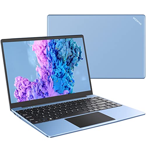 Ruzava 14" Laptop 6GB RAM 128GB SSD Traditional Laptops Computer Win 2.4G+5G WiFi BT 4.2 USB Adapter 1920x1080 FHD WOZIFAN with Wireless Mouse for Business Entertainment-Blue