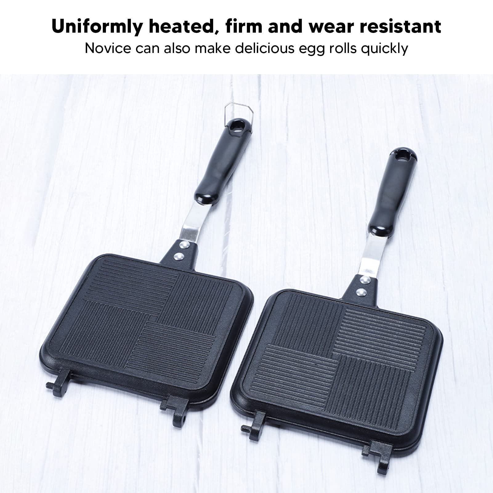 Fdit Hot Sandwich Maker,Kitchen Twill Removable Avoid Sticking Double Sided Heating Sandwich Pan Suitable for Kitchen Supplies