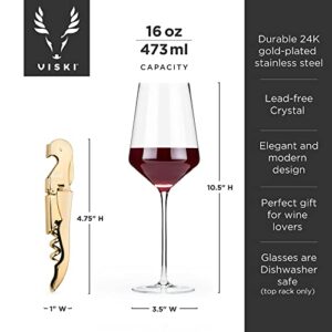 Viski Corkscrew Gift Box Wine Glass Sets, Set of 3, Clear (10990)
