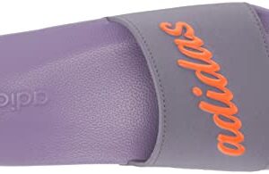 adidas Women's Adilette Shower Slide Sandal, Shadow Violet/Impact Orange/Violet Fusion, 7