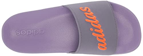 adidas Women's Adilette Shower Slide Sandal, Shadow Violet/Impact Orange/Violet Fusion, 7