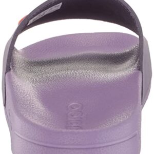 adidas Women's Adilette Shower Slide Sandal, Shadow Violet/Impact Orange/Violet Fusion, 7