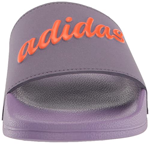 adidas Women's Adilette Shower Slide Sandal, Shadow Violet/Impact Orange/Violet Fusion, 7