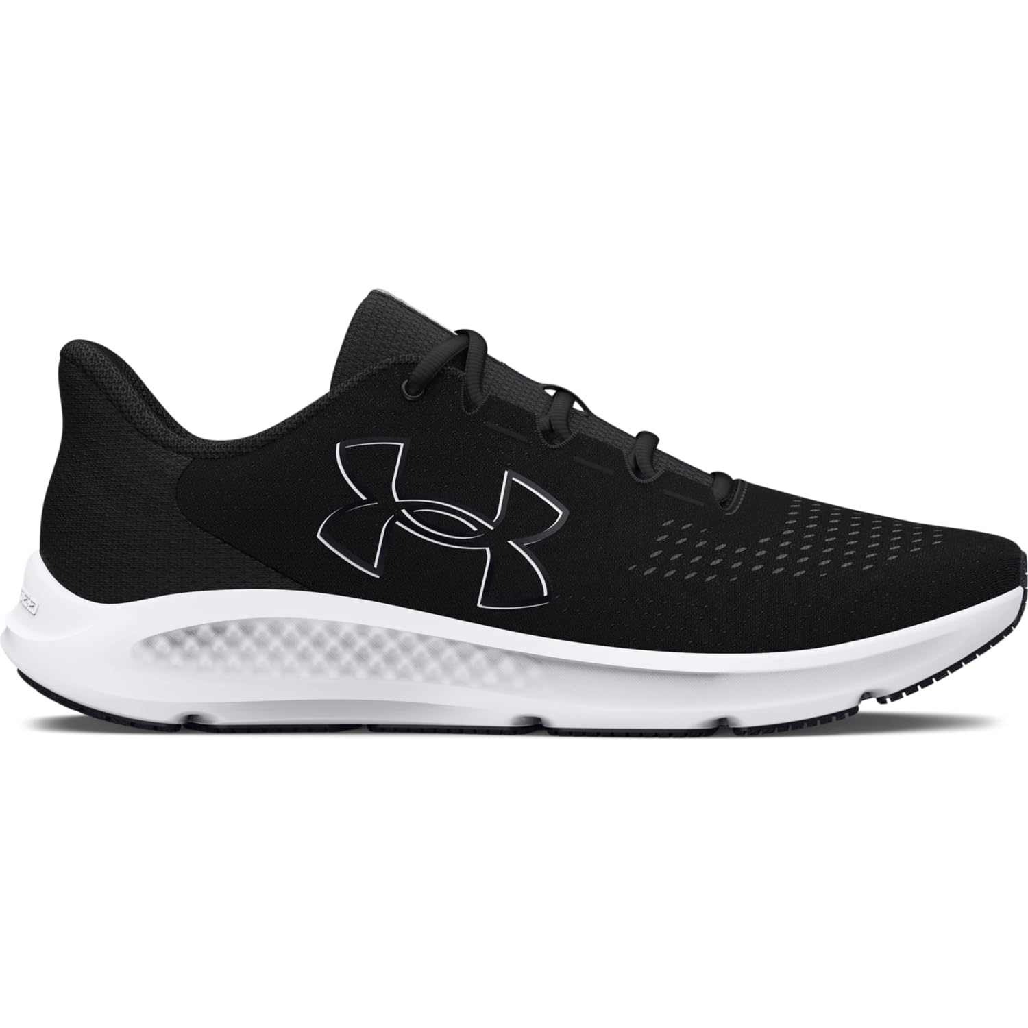 Under Armour Women's Charged Pursuit 3 Big Logo, (001) Black/Black/White, 9, US