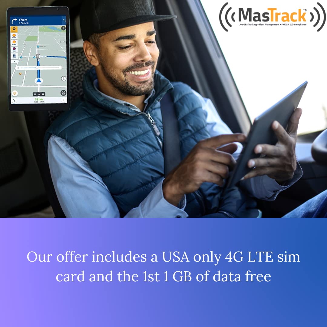 MasTrack 8 inch 4G LTE Android Tablet | Android 11.0 GMS Certificate Passed | 32GB NAND Flash | Quad-core A7 Processor 1.3GHz (Stylus not Included.)