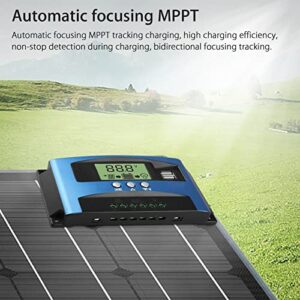 Solar Controller MPPT Charging 12V 24V Intelligent Identification LCD Display Solar Panel Regulator (30A (10A Discharge))