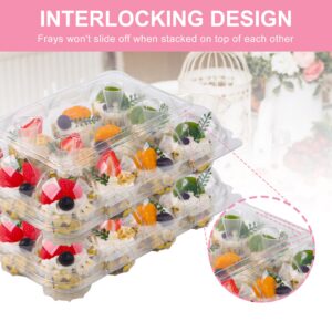 3unshine 12 Count Cupcake Containers - Pack of 15, Durable and Stackable Clear Plastic Cupcake Boxes