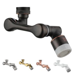 rolya 1080° swivel faucet extender bathroom rotating tap attachment with cupc certification aerator oil rubbed bronze