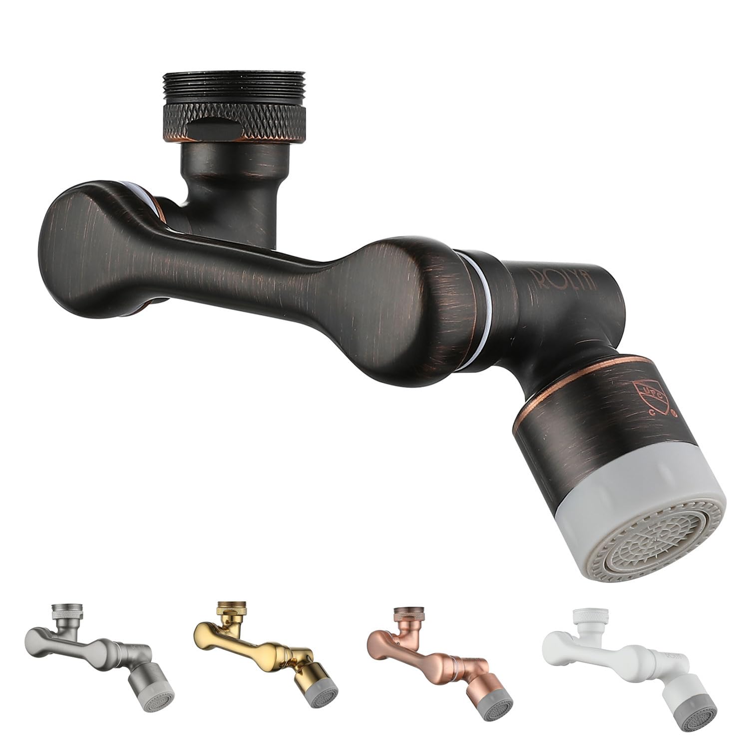 ROLYA 1080° Swivel Faucet Extender Bathroom Rotating Tap Attachment With CUPC Certification Aerator Oil Rubbed Bronze