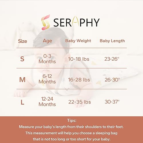 SERAPHY Baby Sleep Sack 6-12 Months 100% Cotton 1.5TOG Wearable Blanket Baby Sleeping Bag Comfortable Toddler Sleeping Sack for Baby Boys & Girls