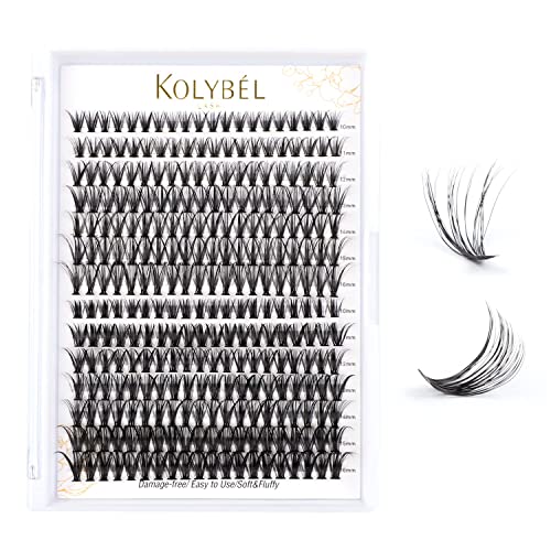 Lash Clusters Kolybel individual lashes 30D+40D 10-16MIX Clusters False Eyelash D Curl DIY Clusters 280pcs Lash Extensions Makeup Individual DIY Eyelash Extensions at Home (30D+40D,D-10-16MIX)