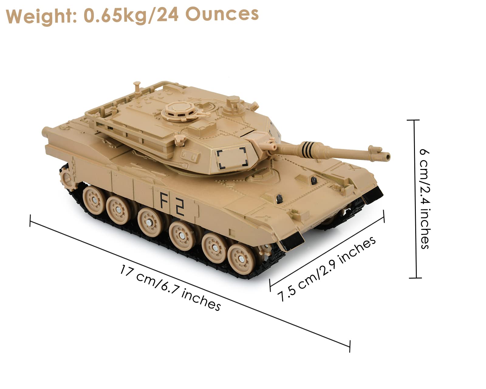 DS. DISTINCTIVE STYLE 1/48 Scale Metal Tank Model M1A2 Abrams Main Battle Tank Toy Plastic Model with Sound and Light